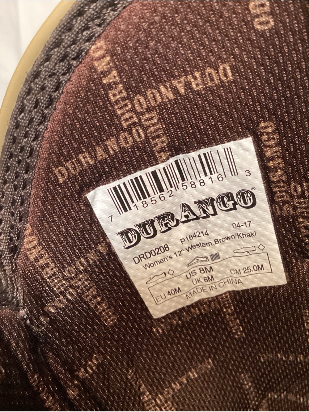 Durango Crush Women’s Flag Western Cowboy Boots Brown Khaki Size 8 - Picture 13 of 16